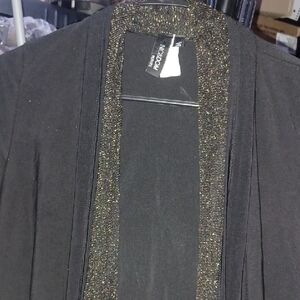 INC International Concepts Black Jacket with Glitter Trim